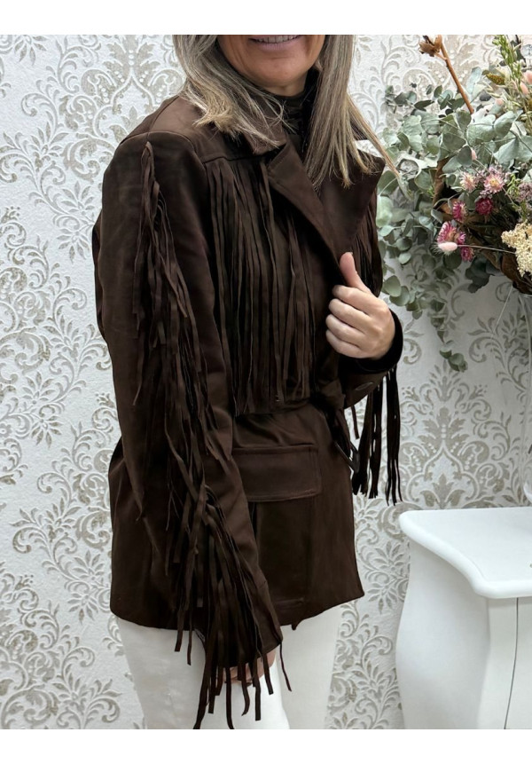 Chaqueta ante flecos 