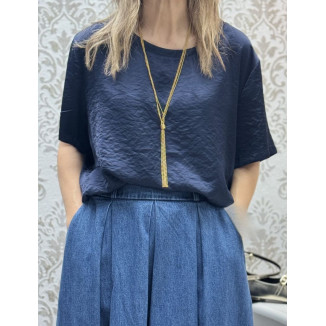 Blusa over satén marino