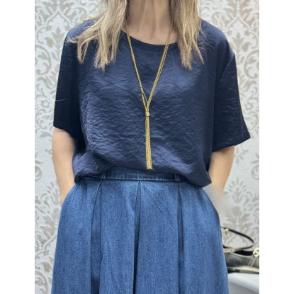 Blusa over satén marino