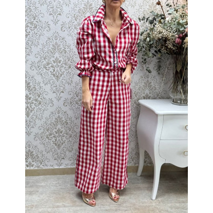 Conjunto vichy piculina rojo