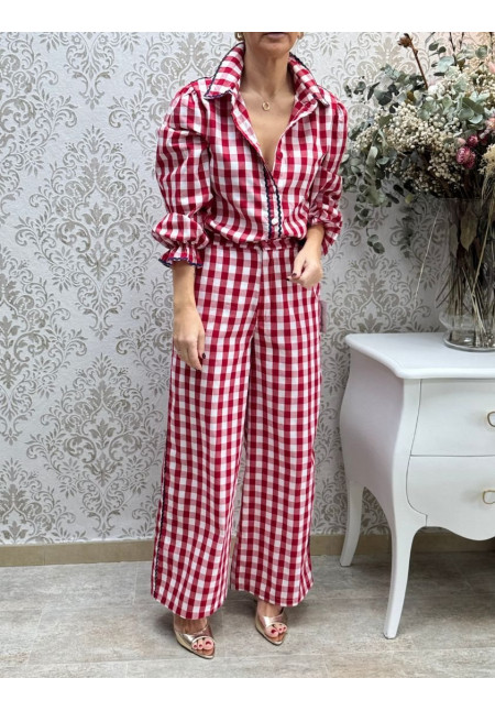 Conjunto vichy piculina rojo