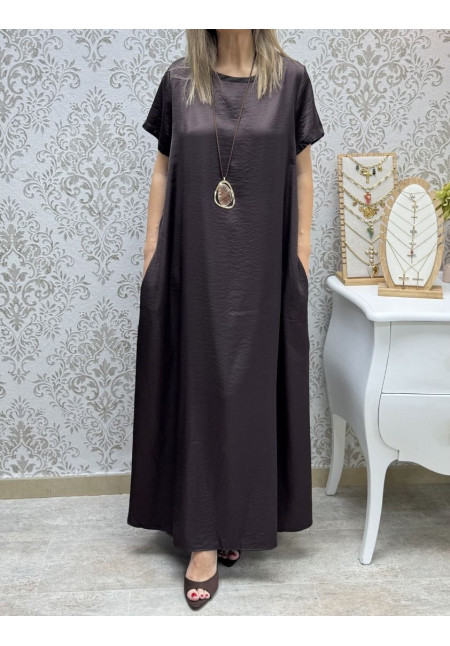 Vestido saten m-c choco