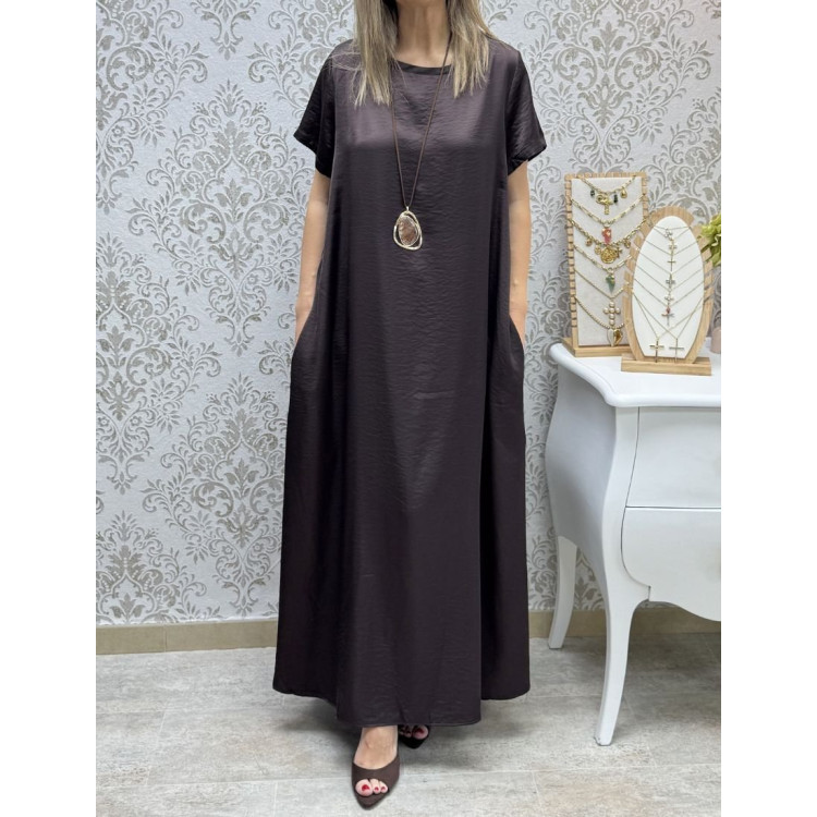 Vestido saten m-c choco