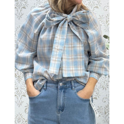Camisa cuadros tartan celeste Camisa cuadros tartan celeste
