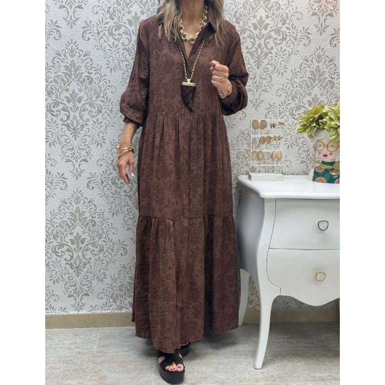 Camisero brocado marrón