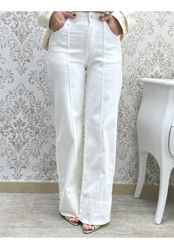 Vaquero costura desy blanco