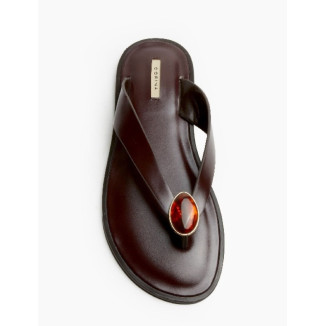 Sandalia dedo abalorio burdeos