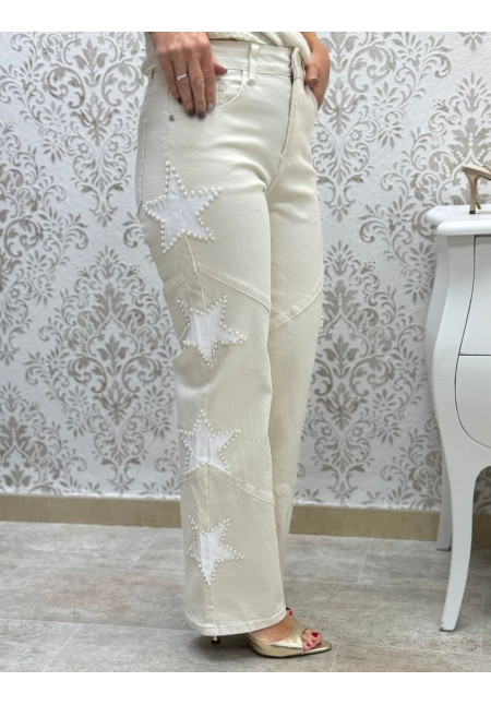 Vaquero estrellas blancas perlas