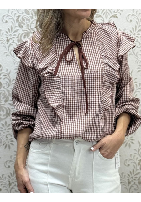 Blusa vichy volantes Teja