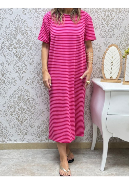 Vestido algodón raya fina