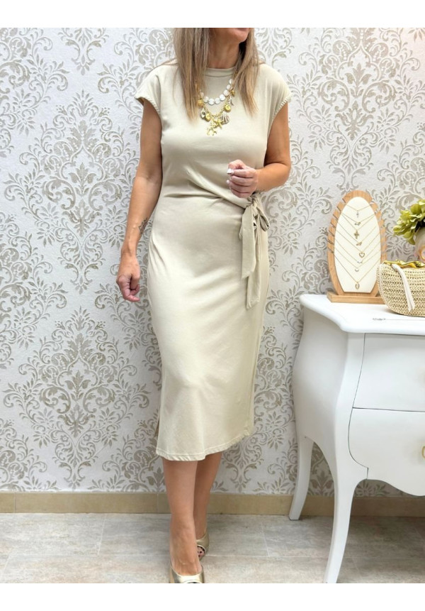 Vestido sisa nudo algodón