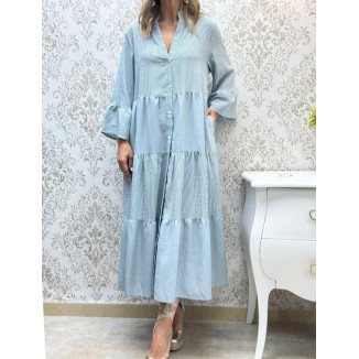 Camisero cortes rayas aqua