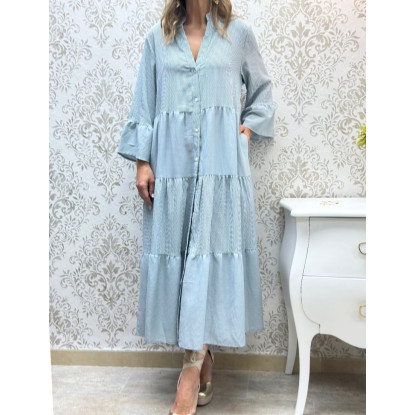 Camisero cortes rayas aqua