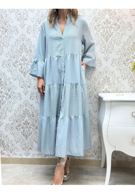 Camisero cortes rayas aqua