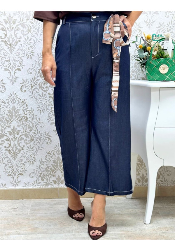 Pant pesquero costura denim oscuro