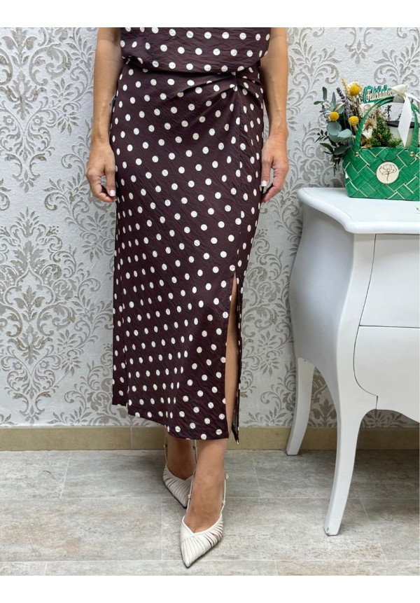 Falda lunares pliegue lateral