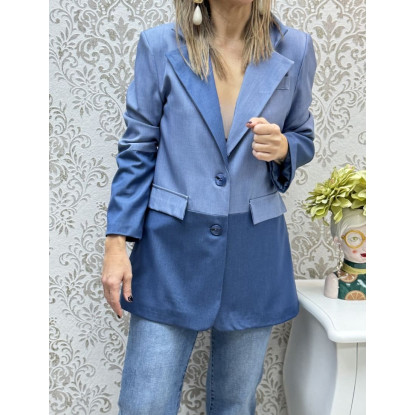 Blazer mix denim azul