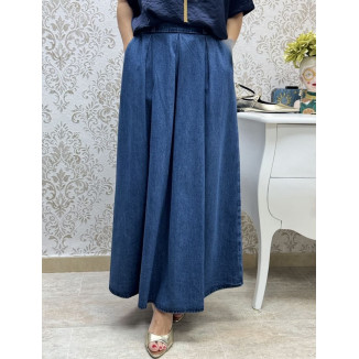 Falda denim pinzas 