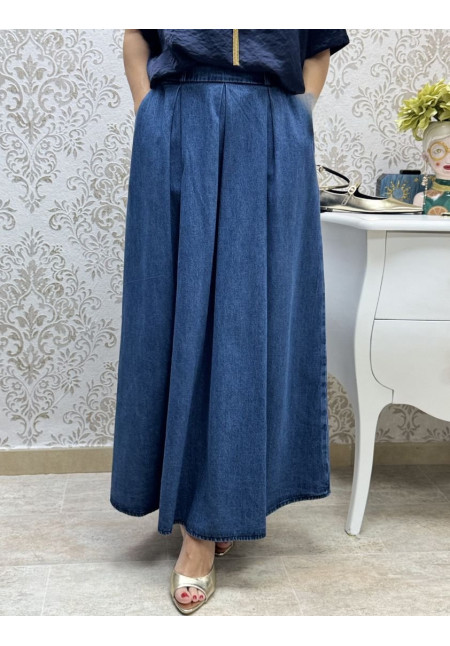 Falda denim pinzas 