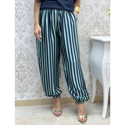 pant cogido rayas saten